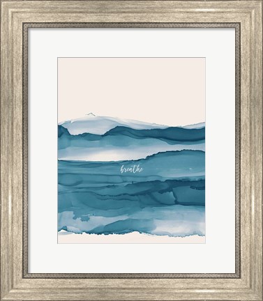 Framed Coastal Ink I Eventide Crop I Breathe Print