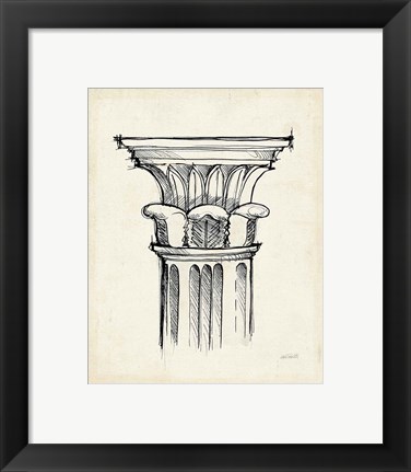 Framed Museum Sketches VIII Off White Print