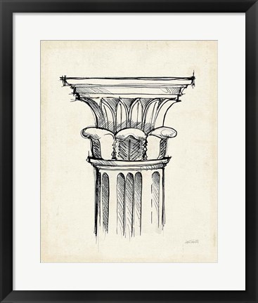Framed Museum Sketches VIII Off White Print