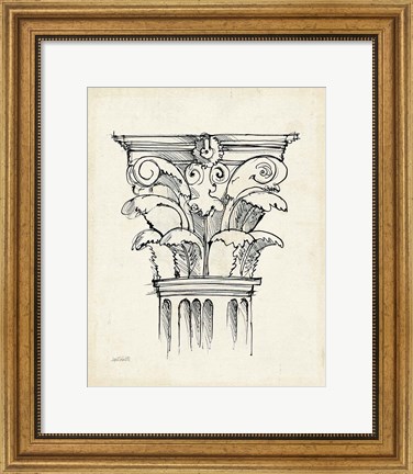 Framed Museum Sketches VI Off White Print