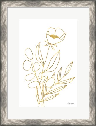 Framed Rooted Florals IV Gold Print