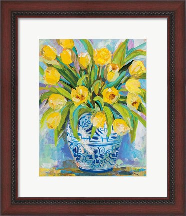 Framed Ginger Jar Tulips Print