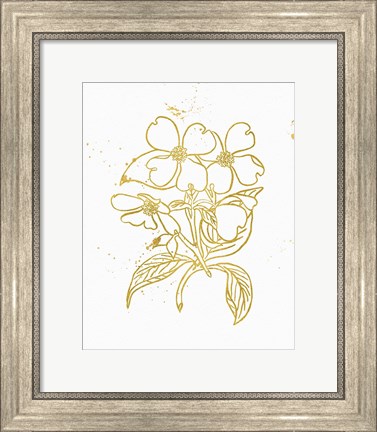 Framed Gold Blooms III Print