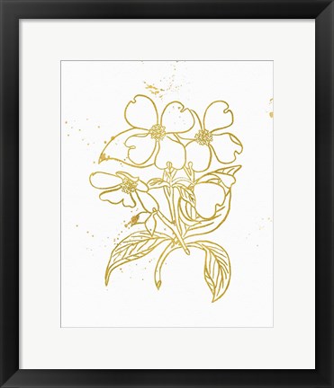 Framed Gold Blooms III Print