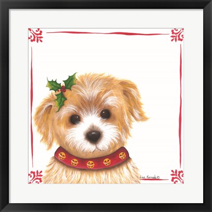 Framed Christmas Puppy Print