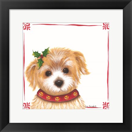 Framed Christmas Puppy Print