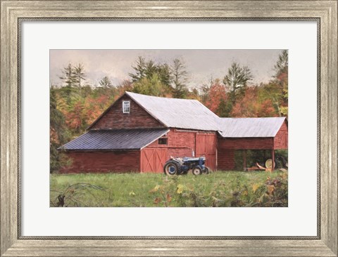 Framed Red Adirondack Barn Print