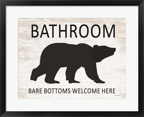 Framed Bare Bottoms Welcome Here Print