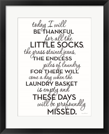 Framed Laundry Blessings II Print