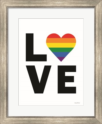 Framed Rainbow Love Heart Print