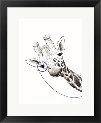Framed Giraffe With a Monocle Print