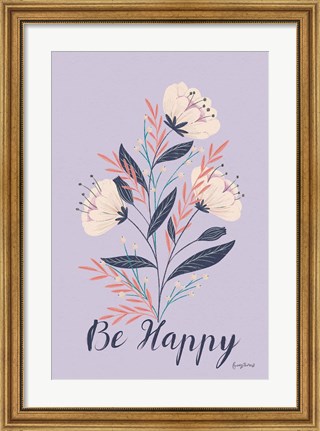 Framed Modern Floral I Lilac Print