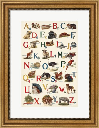 Framed Schoolhouse Alphabet Print