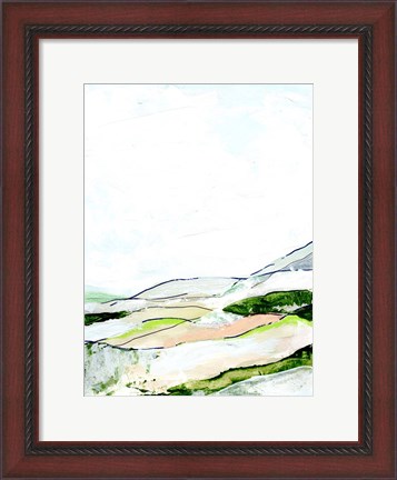 Framed Minimal Landscape green II Print