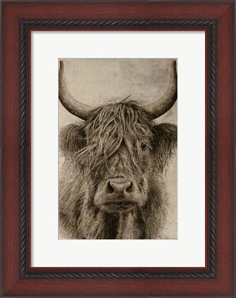 Framed Highland rustic portrait Print