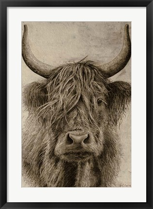 Framed Highland rustic portrait Print