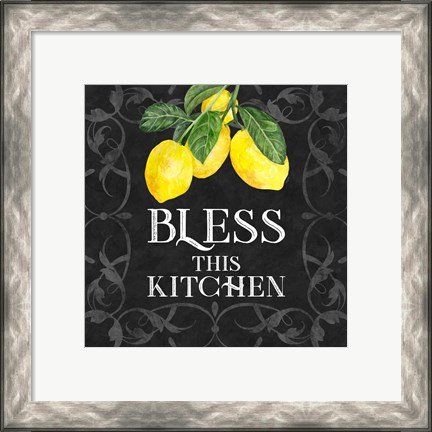Framed Live with Zest sentiment I-Bless this Kitchen Print