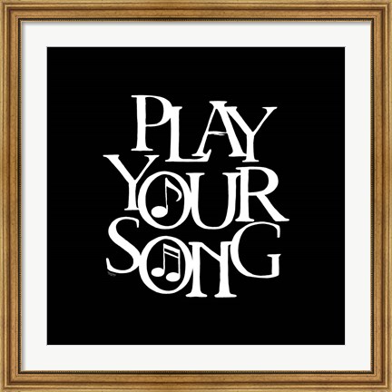 Framed Moved by Music black VIII-Your Song Print