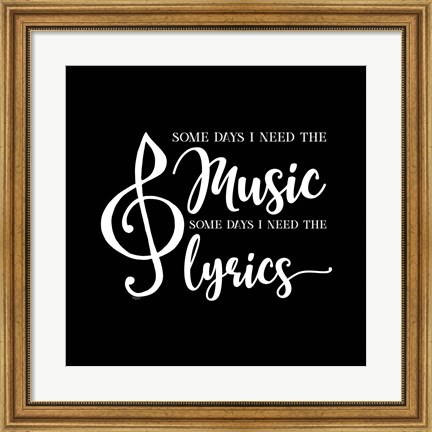 Framed Moved by Music black IX-Some Days Print