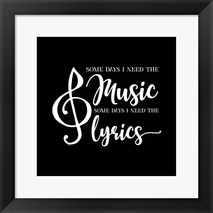 Framed Moved by Music black IX-Some Days Print