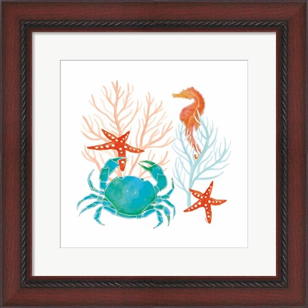 Framed Coral Aqua VII Print