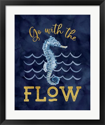 Framed Deep Blue Sea XII on Navy Print