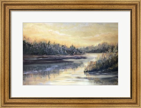 Framed Golden Waters landscape Print