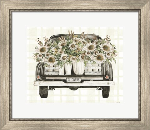 Framed Sunflower Truck Print