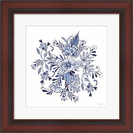 Framed Blue &amp; White Flowers II Print