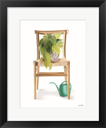 Framed Plant Lover Wicker Chair Print