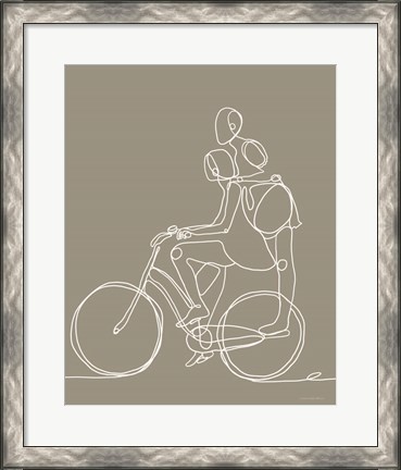Framed Friend on a Bike II Print