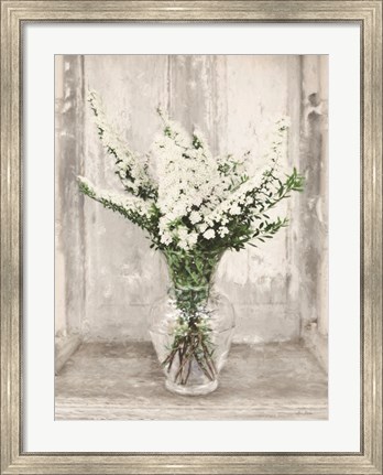 Framed Bridal Veil Flowers Print
