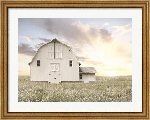 Framed White Summer Barn Print