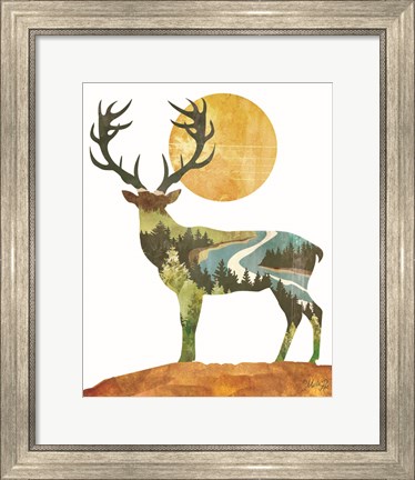 Framed Forest Deer Print