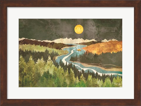 Framed Mountain Moonlight Print