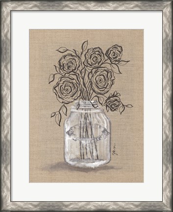Framed Sketchy Floral 2 Print