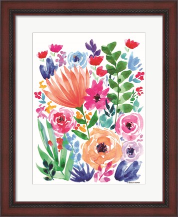 Framed Vibrant Flowers II Print