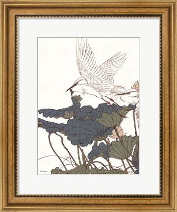 Framed Egret in Flight Print