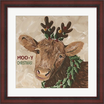 Framed Moo-y Christmas Print