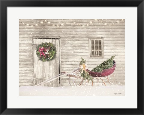 Framed Old Farm Christmas Print