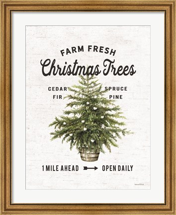 Framed Farm Fresh Christmas Trees I Print