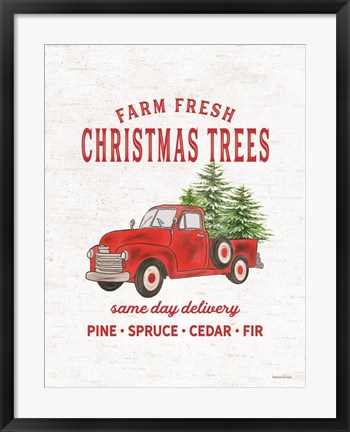 Framed Christmas Trees Delivery Truck Print