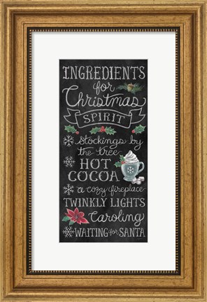 Framed Christmas Chalk X Print