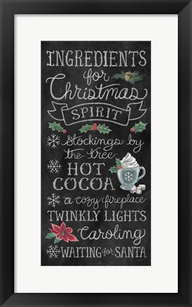 Framed Christmas Chalk X Print