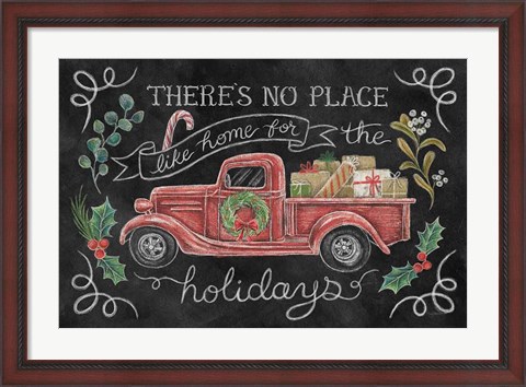 Framed Christmas Chalk VI Print