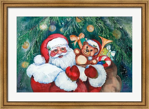 Framed Jolly Santa Print