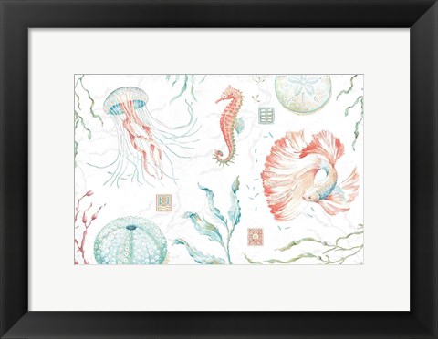 Framed Delicate Sea I Print