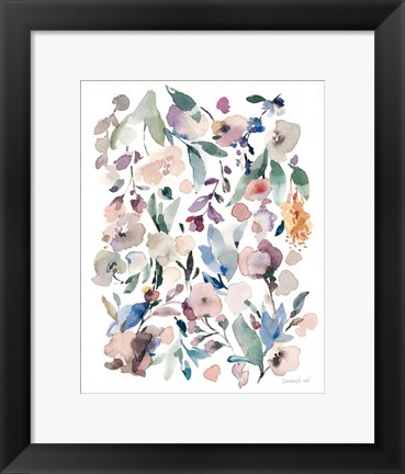 Framed Breezy Florals III Colorful Print