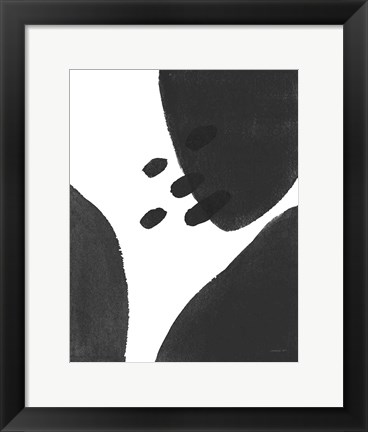 Framed Abstract Tidepool I Black Print
