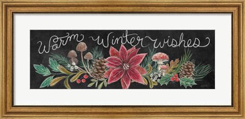Framed Christmas Chalk Winter Wishes Print